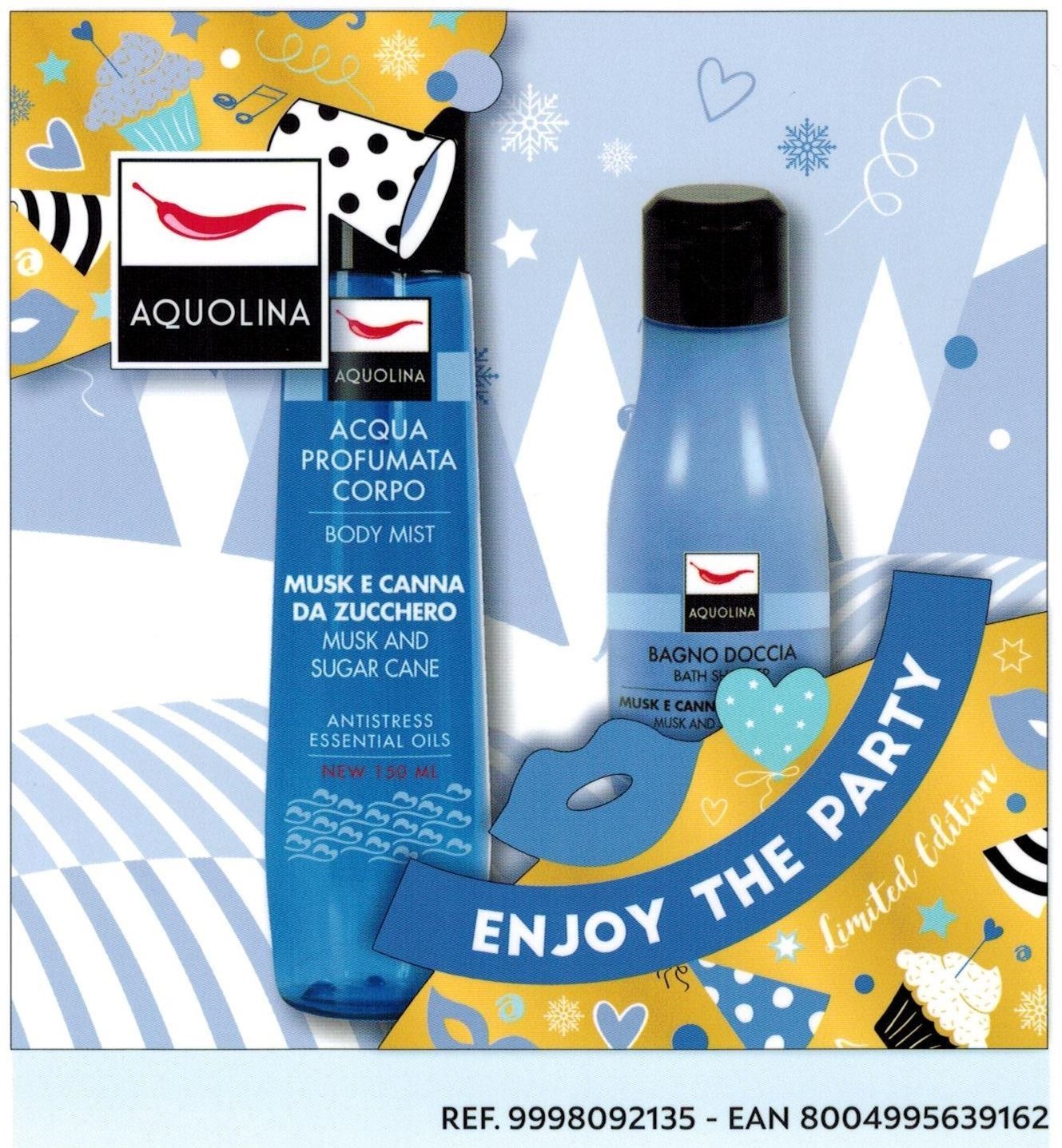 Aquolina Conf. Bagno Doccia 125ml + Acqua Corpo 150ml Musk e Canna da Zucchero
