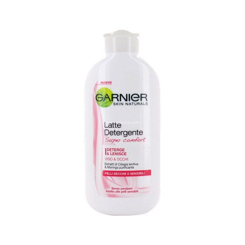 Garnier Latte Detergente Lenitivo Con Acqua Di Rosa Per Pelli Secche o Sensibili 200 ml