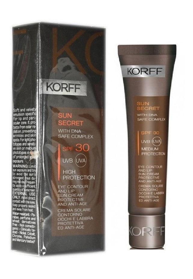 Korff Sun Secret SPF30 Crema Solare Contorno Occhi e Labbra 15 ml