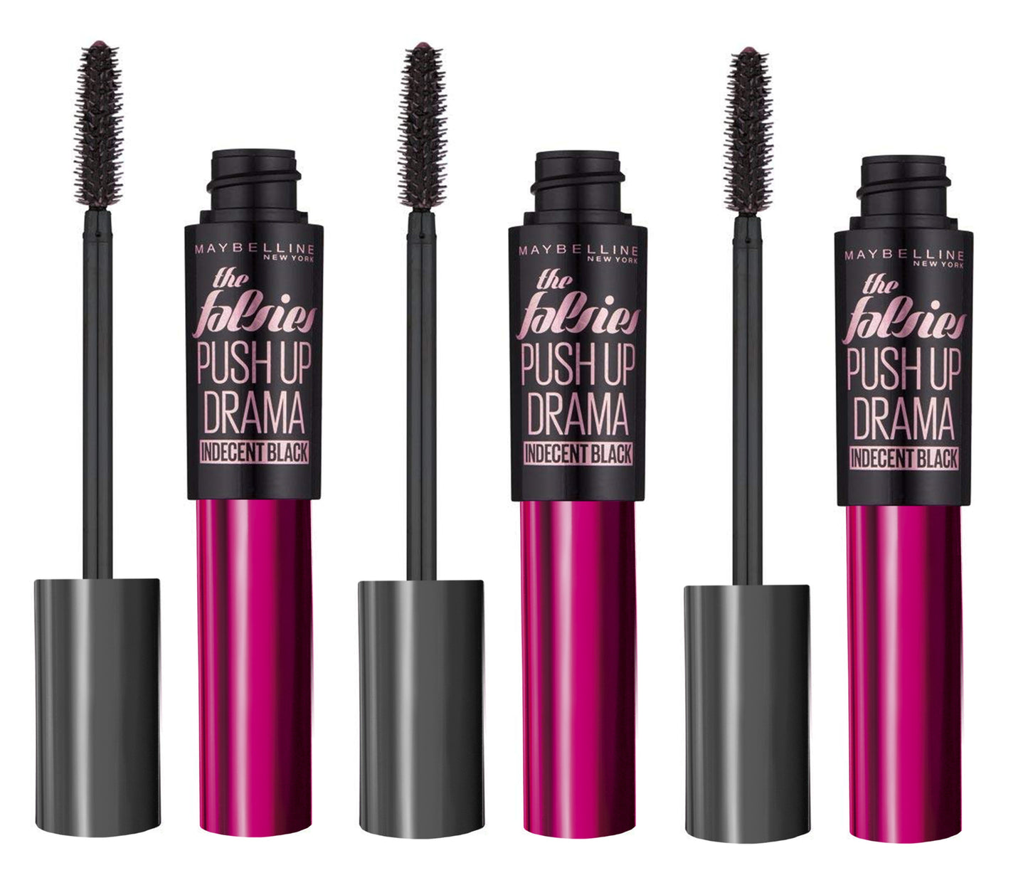 Set Da 3 pz Maybelline Mascara The Falsies Push Up DramaIndecent Black