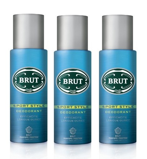 Set Da 3pz. Brut Deodorante Sport Style Lunga Durata 200 ml. Spray