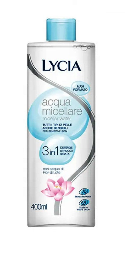 Lycia Acqua Micellare 3 in 1 Tutti i Tipi di Pelle Anche Sensibili 400 ml