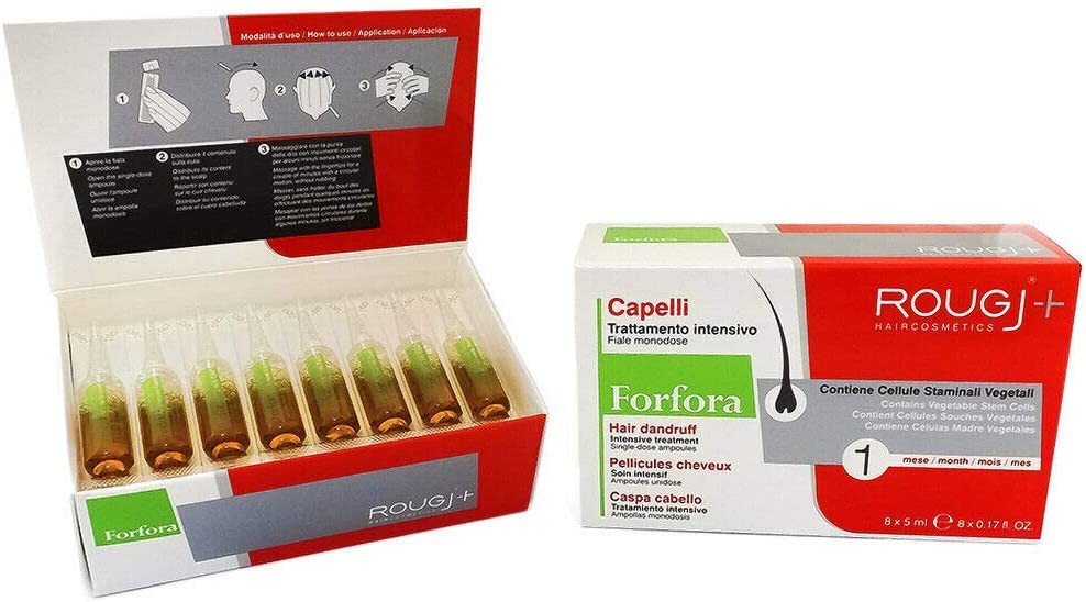 Rougj Trattamento Intensivo Capelli 1 Mese Lozione Capillare 8 Fiale Da 5 ml