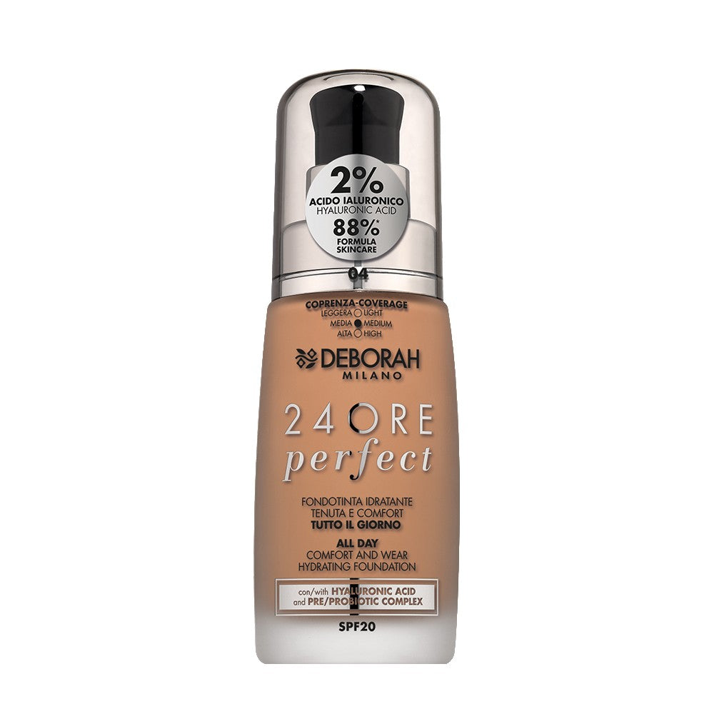 Deborah Fondotinta 24 Ore Perfect Con Acido Ialuronico N° 04 Apricot