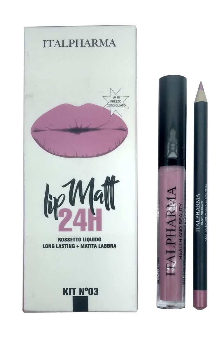 Italpharma Lip Matt Rossetto & Matita 24H Kit N° 3