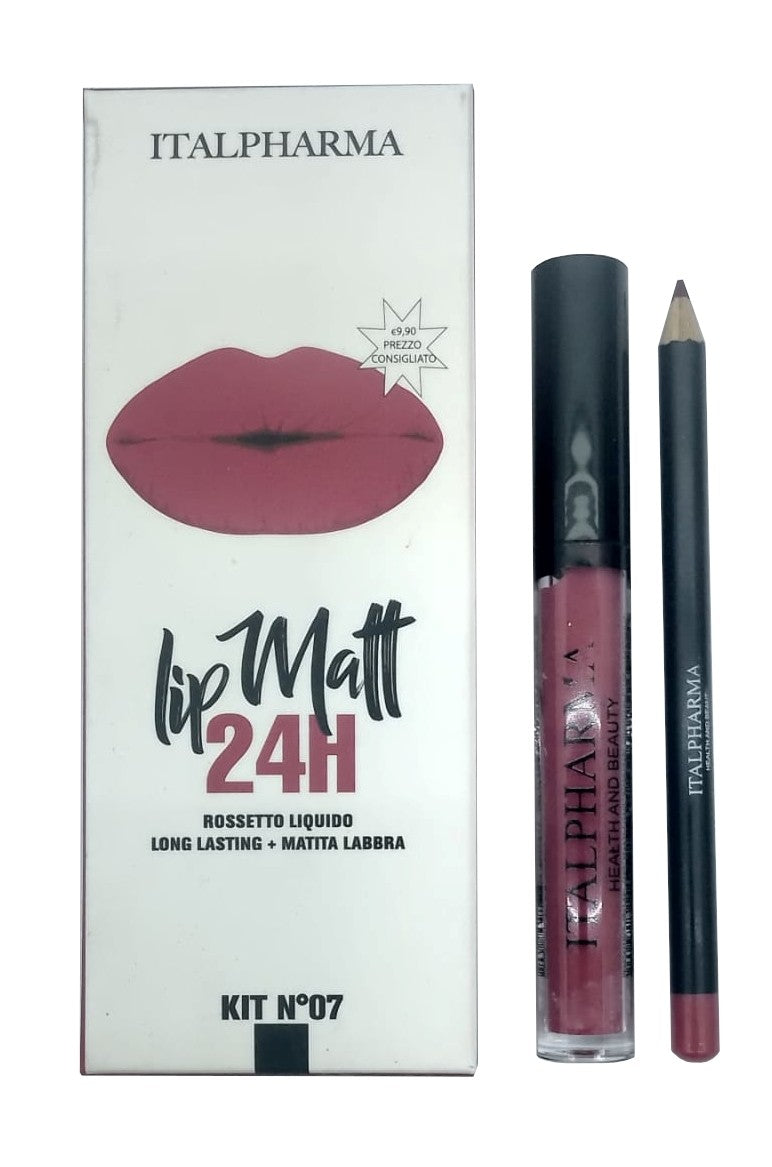 Italpharma Lip Matt Rossetto & Matita 24H Kit N° 7