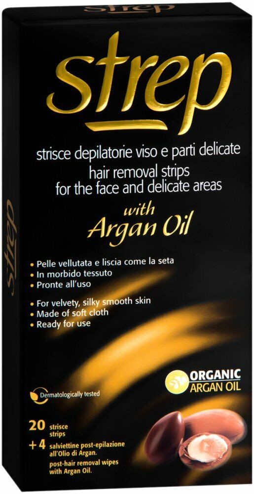 Strep 20 Strisce + 4 Salviettine Viso Argan