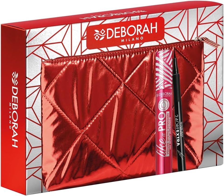 Deborah Pochette + Mascara Like a Pro Con Acido Ialuronico + Eyeliner Pen 24 Ore Extra Nero