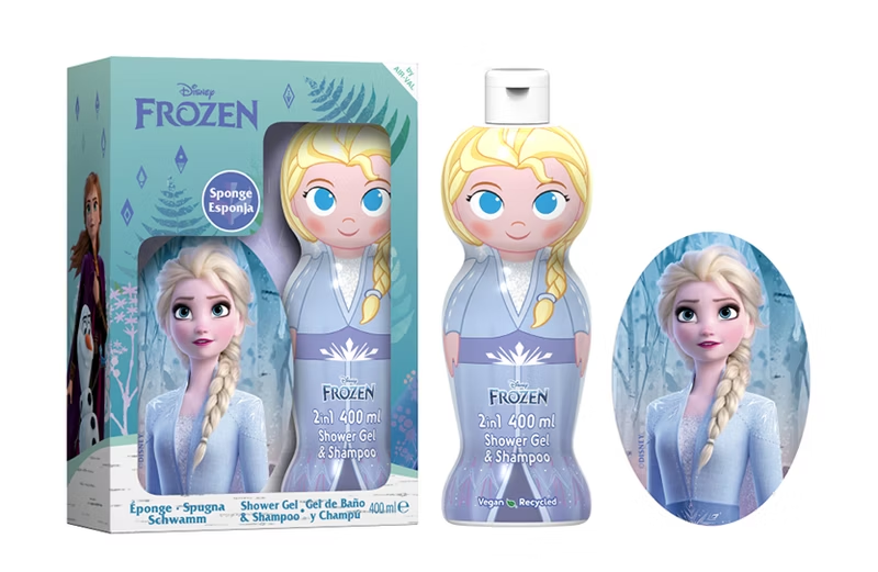 Frozen Elsa Conf. Shower Gel & Shampoo 1D + Spugna Da Bagno
