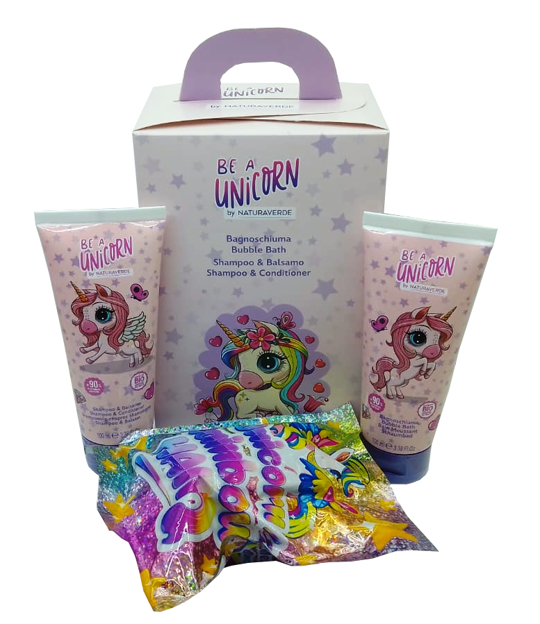 Be A Unicorn Conf. Bagnoschiuma 100 ml & Shampoo e Balsamo 100 ml + Sorpresa