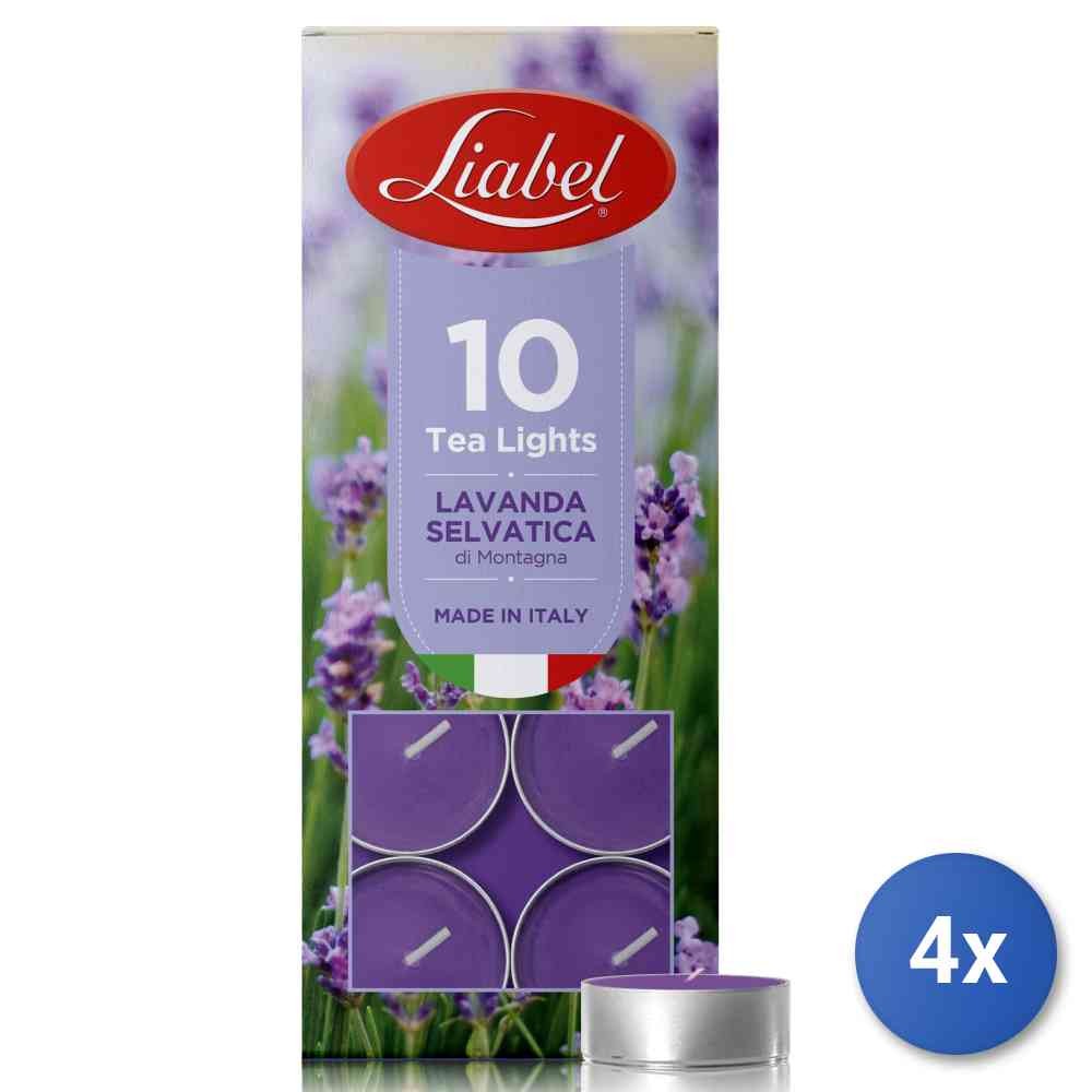 Liabel 10 Candele Profumate Tea Lights Lavanda Selvatica