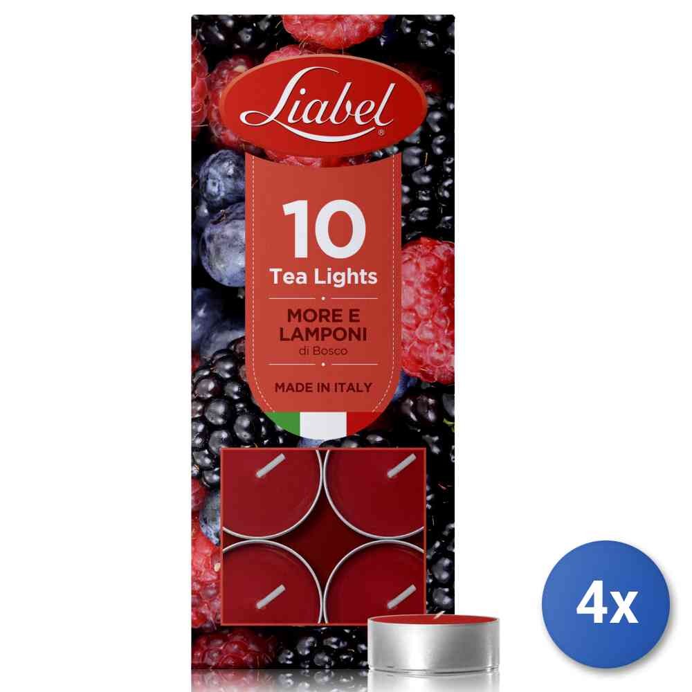Liabel 10 Candele Profumate Tea Lights More e Lamponi