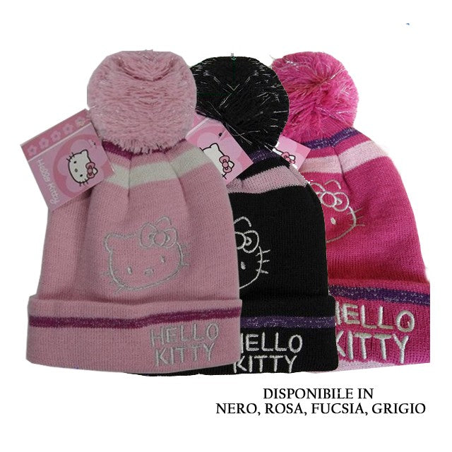 hello Kitty Cappello Nero-rosa -Fukisia -Grigio Art. 59041