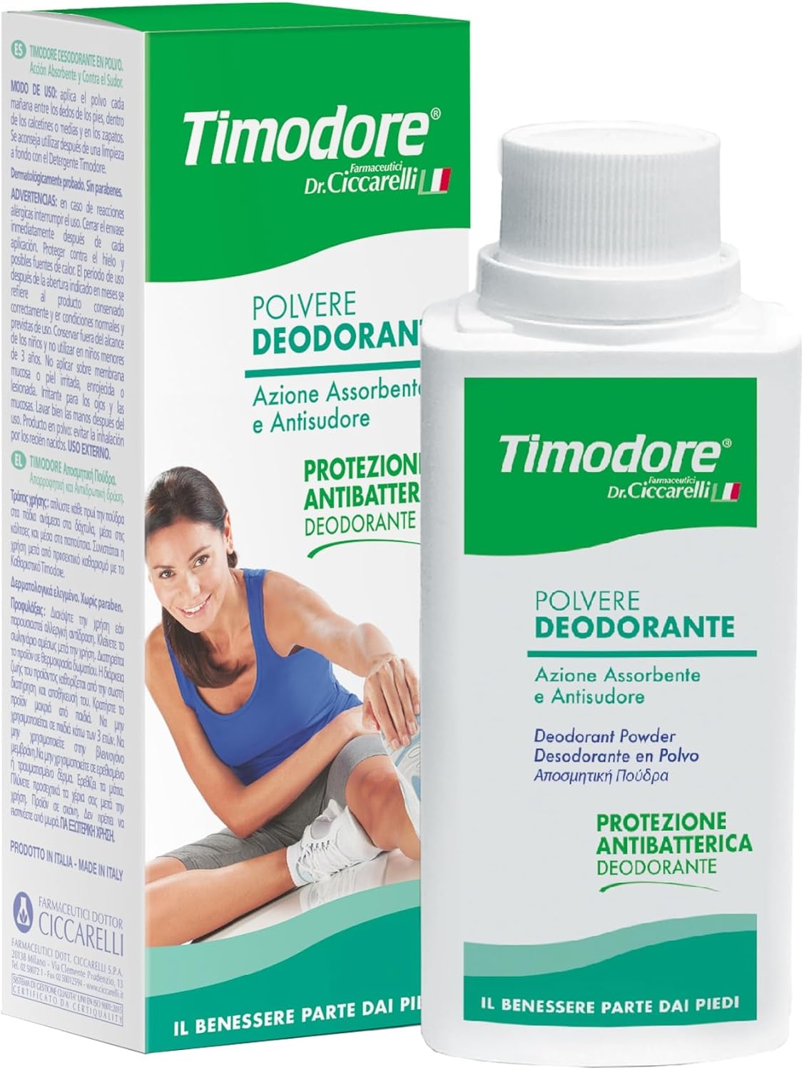 Dr. Ciccarelli Timodore Polvere Deodorante Piedi Azione Assorbente e Antisudore 250 gr.