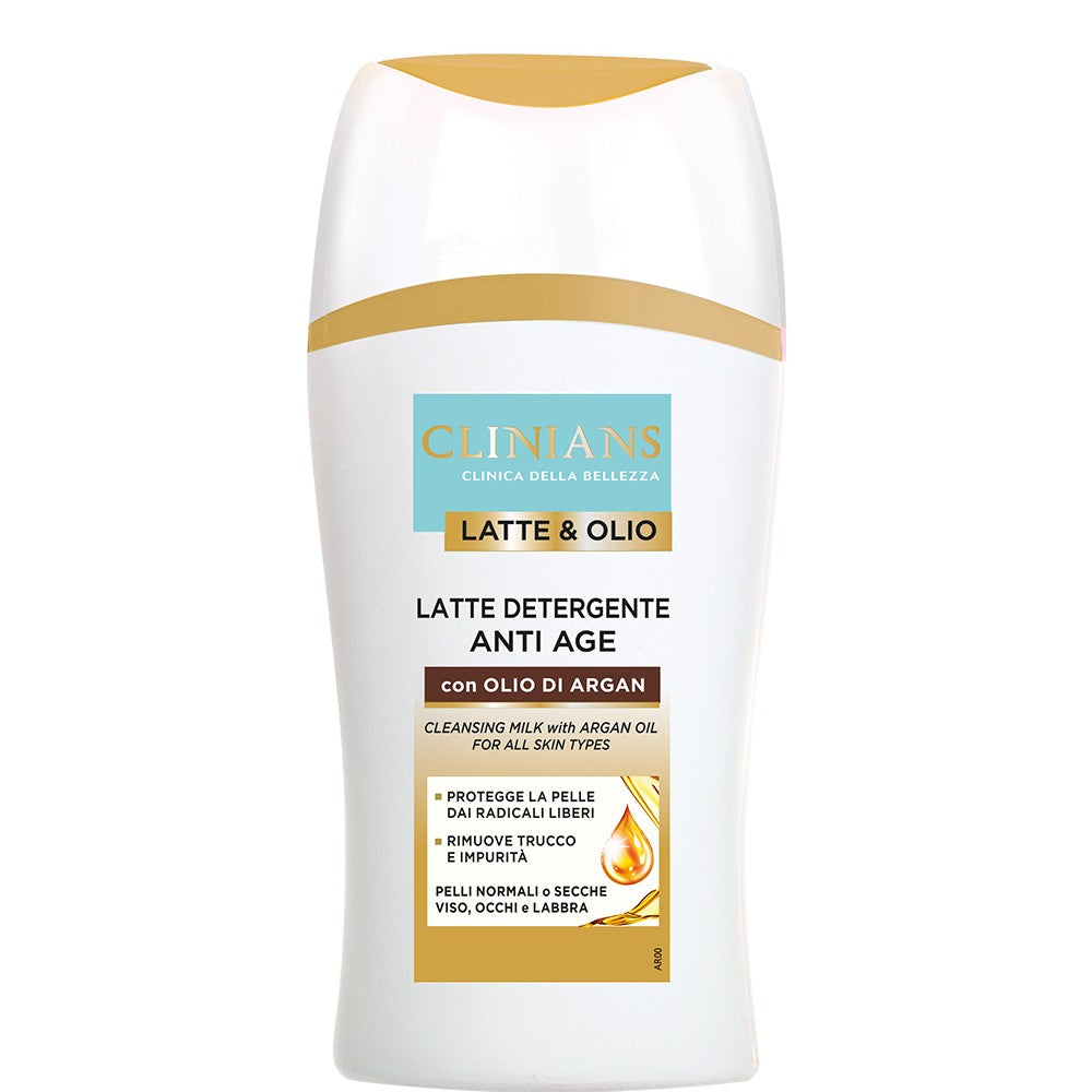 Clinians Latte & Olio Latte Detergente Anti Age 200 ml Olio di Argan