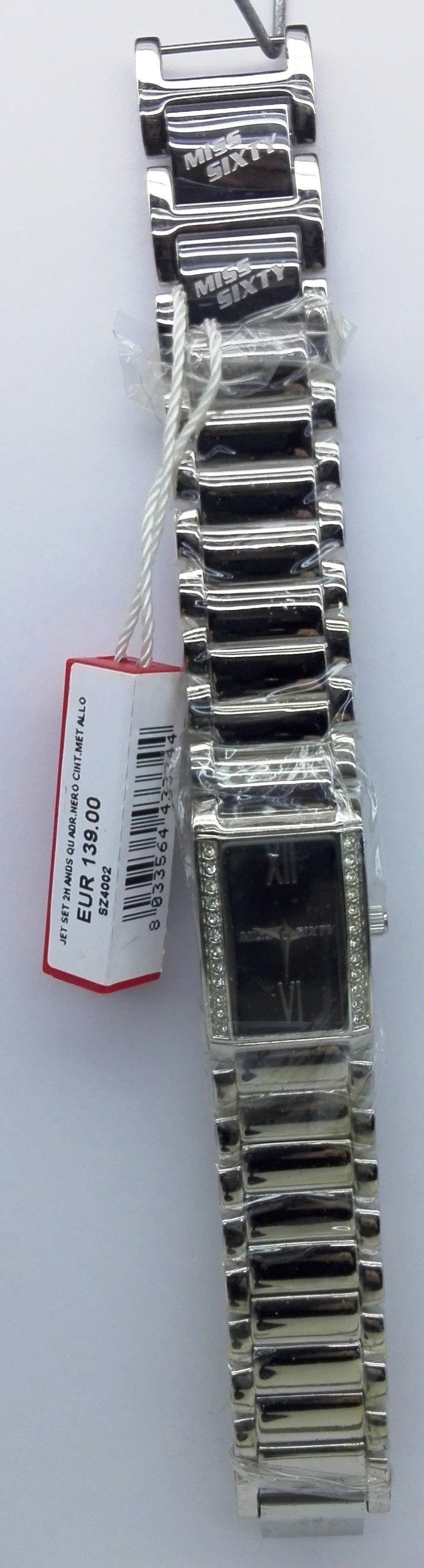 Miss Sixty Orologio SZ4002 Jet Set 2 Hands Quadrante Nero Cinturino Argento