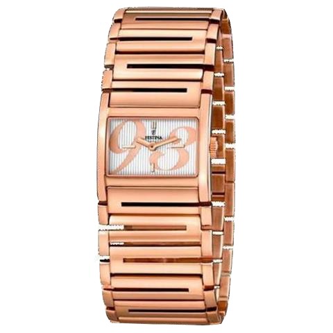 Festina Orologio Donna F16323/1 Quadrante Bianco Cinturino Oro
