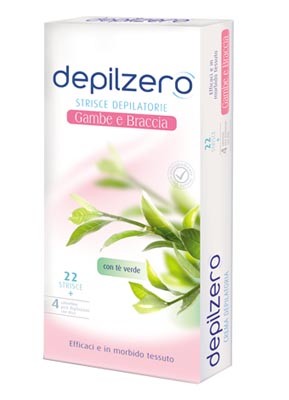 Depilzero Strisce Depilatorie Gambe e Braccia 22 Strisce + 4 Salviette