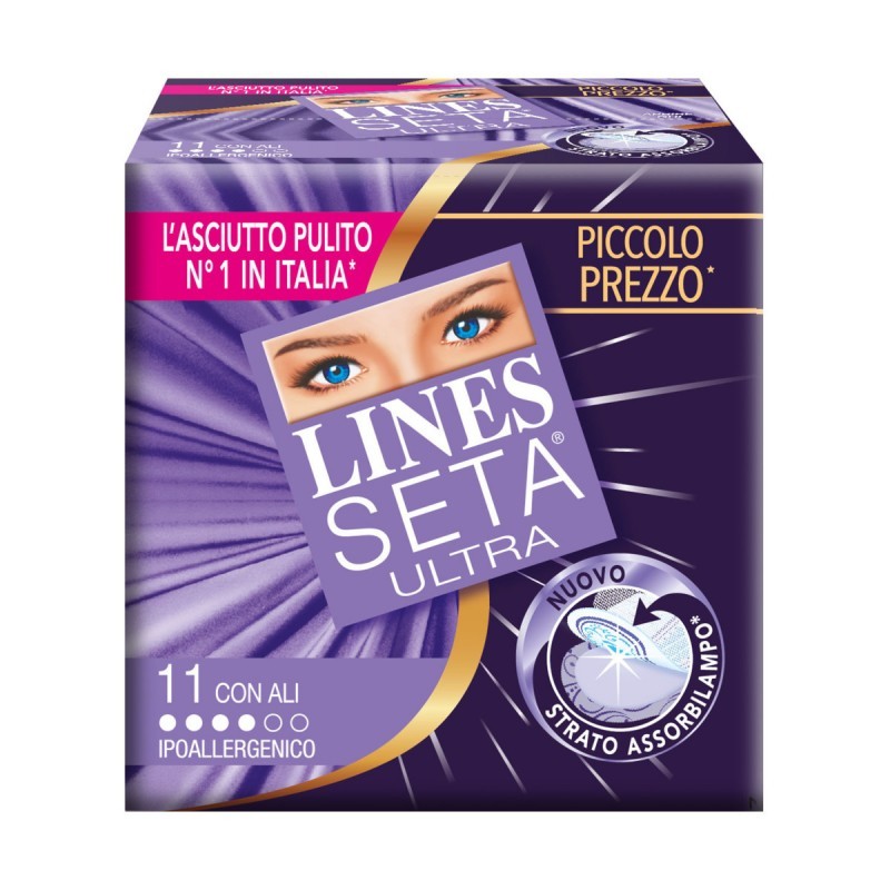 Lines Assorbenti Seta Ultra 11 Con Ali