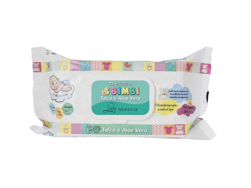 Salviettine Baby Talco e Aloe Vera – 72 PZ Con Flap