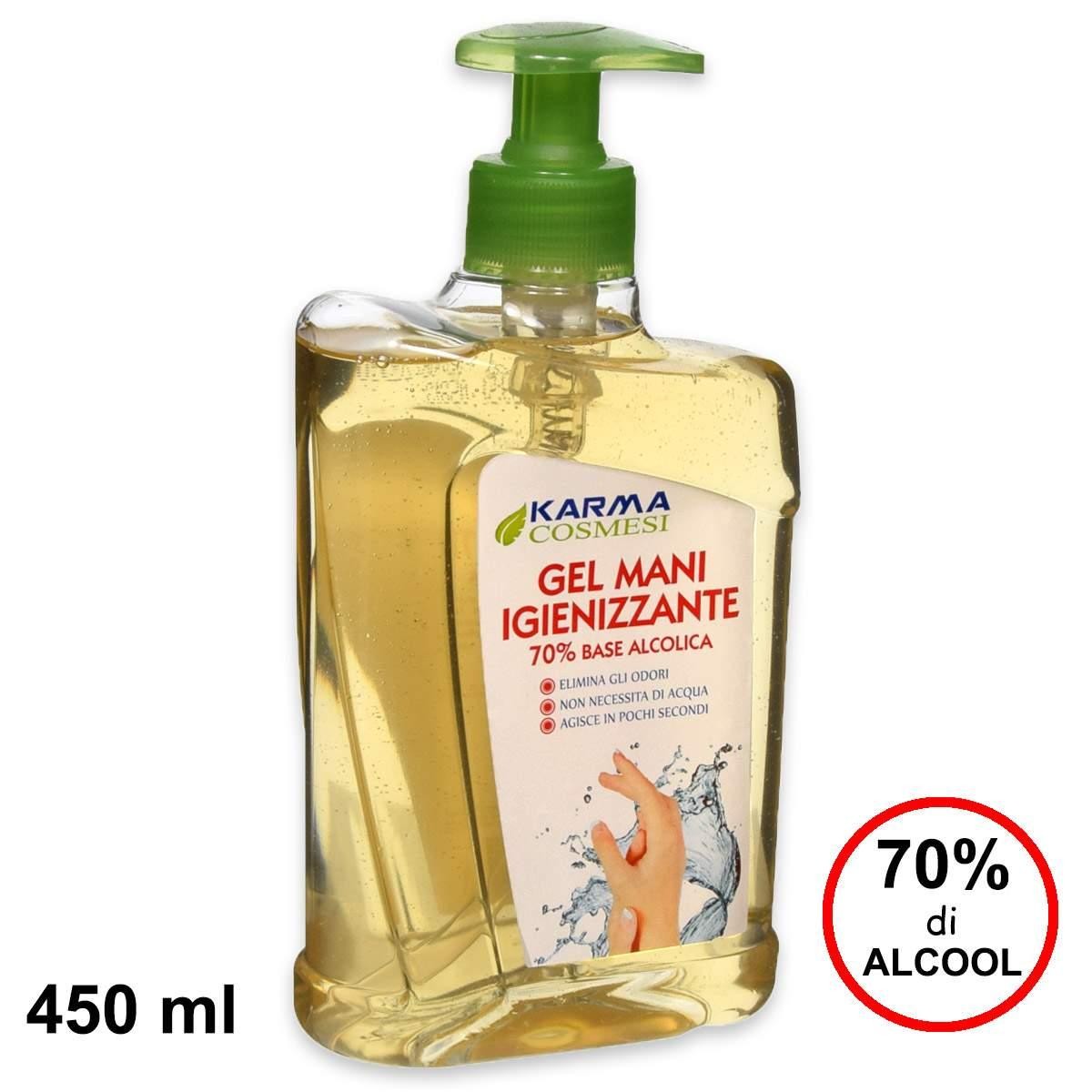 Karma Cosmesi Gel Mani Igienizzante 70% Alcool 450 ml