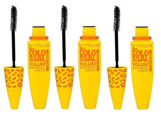 Set Da 3 pz Maybelline Mascara the Colossal Volum Express Nero Look Felino 9,5 ml