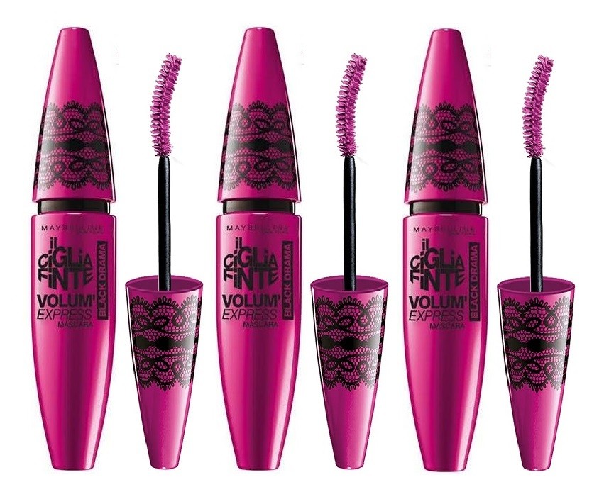 Set Da 3 pz Maybelline Mascara Il Ciglia Finte Volume Express Black Drama 8.2 ml