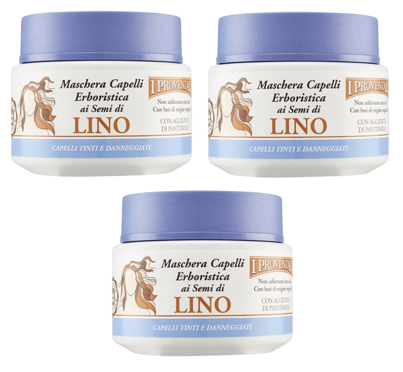 Set Da 3pz. I PROVENZALI Maschera Capelli Semi di Lino 200 ml
