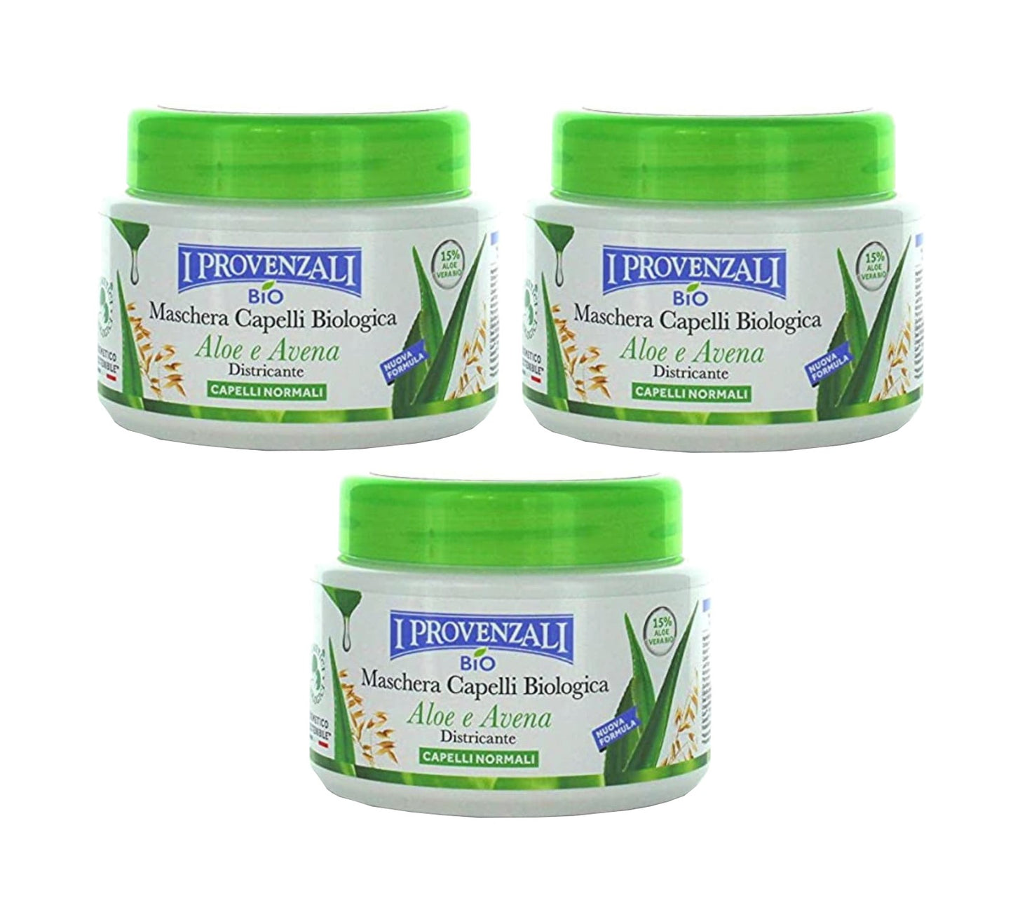 Set Da 3pz. I PROVENZALI Maschera Capelli Aloe e Avena 200 ml