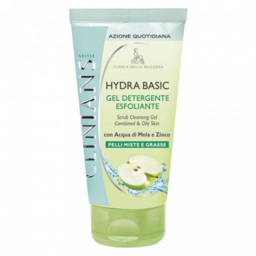 Clinians Gel Detergente Esfoliante Mela e Zinco Pelli Miste e Grasse 150 ml