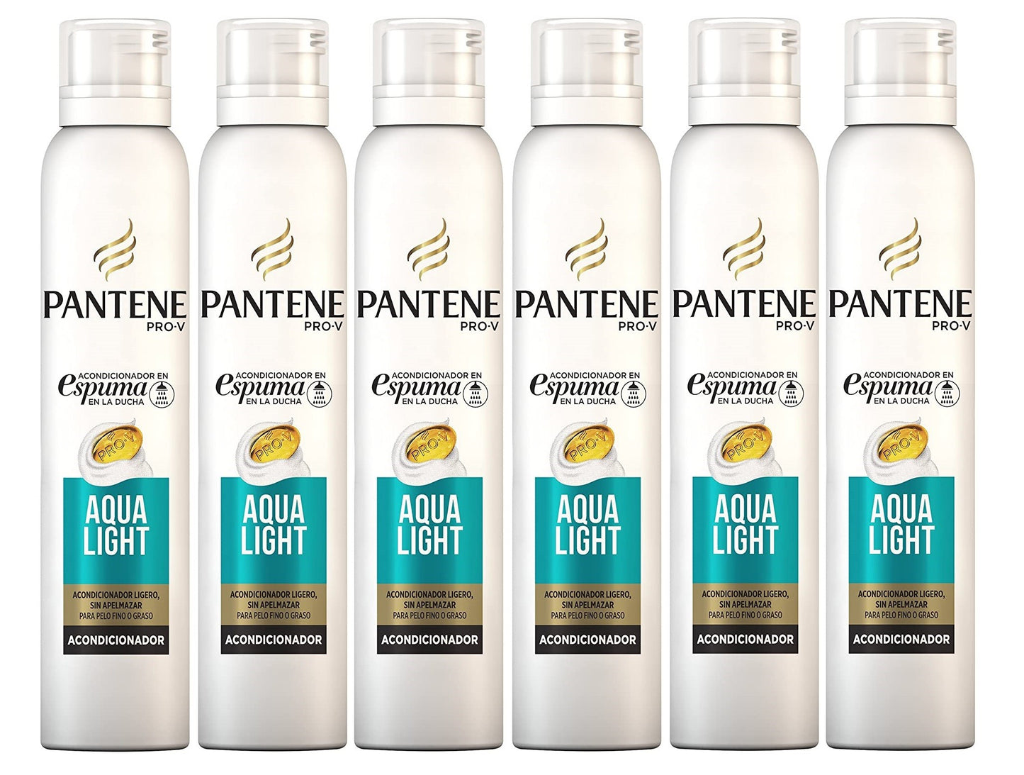 Set Da 6 pz. Pantene Pro V Balsamo In Mousse Aqua Light 180 ml