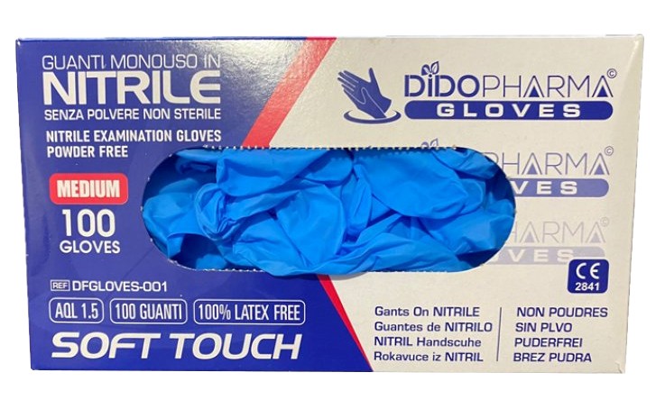 DidoPharma Guanti Nitrile Blu M. Medium Cartone Da 10 Box 100 Guanti