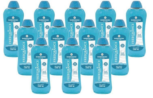 Set Da 12 pz Freegrance Bagnoschiuma Talco Liquido 1000 ml