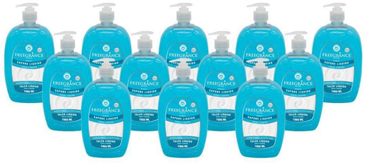 Set Da 12,pz Freegrance Sapone Liquido Talco Liquido 1000 ml