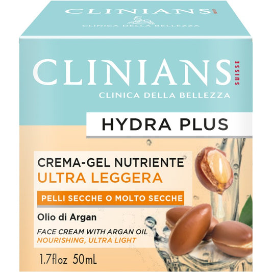 Clinians Crema Hydra Plus Ultra Leggera Olio di Argan P. Secche 50 ml