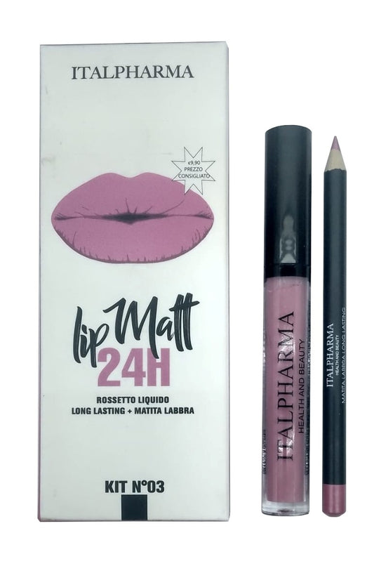 Italpharma Lip Matt Rossetto & Matita 24H Kit N° 3