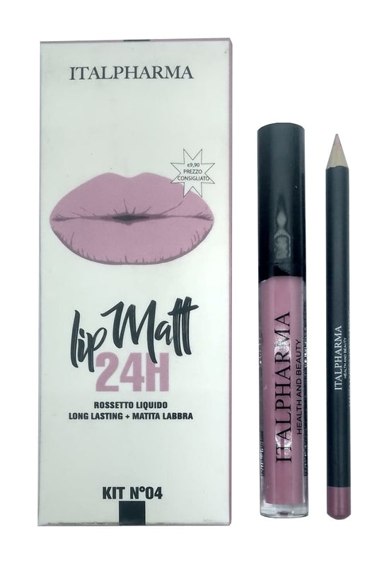 Italpharma Lip Matt Rossetto & Matita 24H Kit N° 4