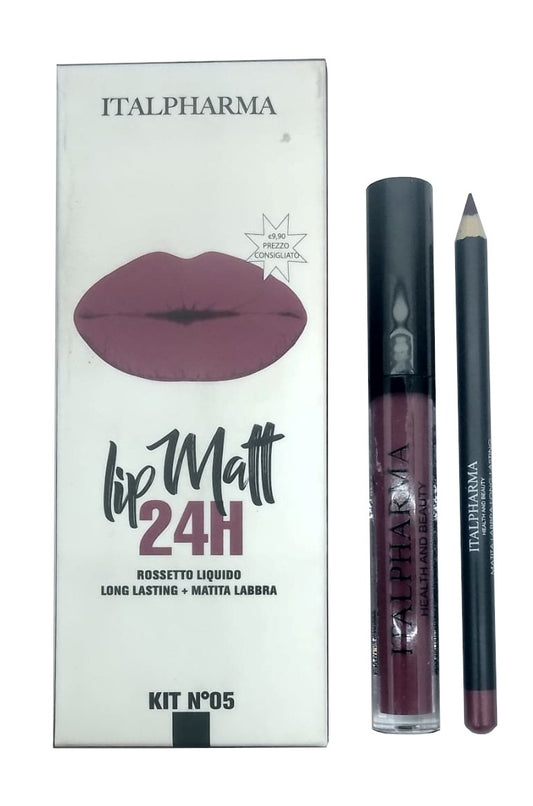 Italpharma Lip Matt Rossetto & Matita 24H Kit N° 5
