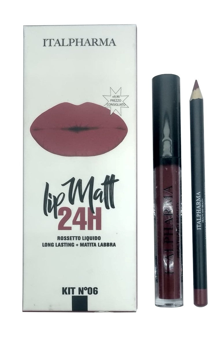 Italpharma Lip Matt Rossetto & Matita 24H Kit N° 6