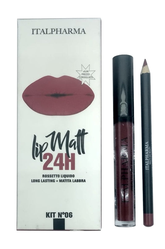 Italpharma Lip Matt Rossetto & Matita 24H Kit N° 6