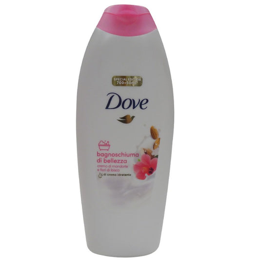 DOVE Bagnodoccia 750 ml. Piacere Avvolgente Crema di Mandorla e Fiori di Ibisco