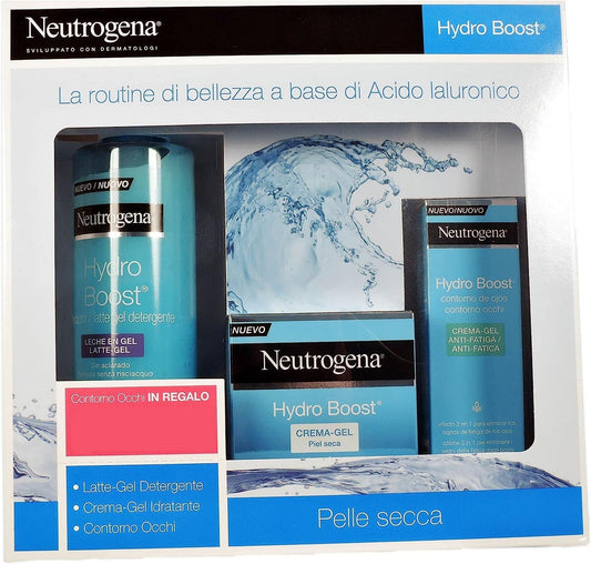 Neutrogena Hydro Boost Conf. Latte Gel Detergente + Crema Gel Idratante + Contorno Occhi