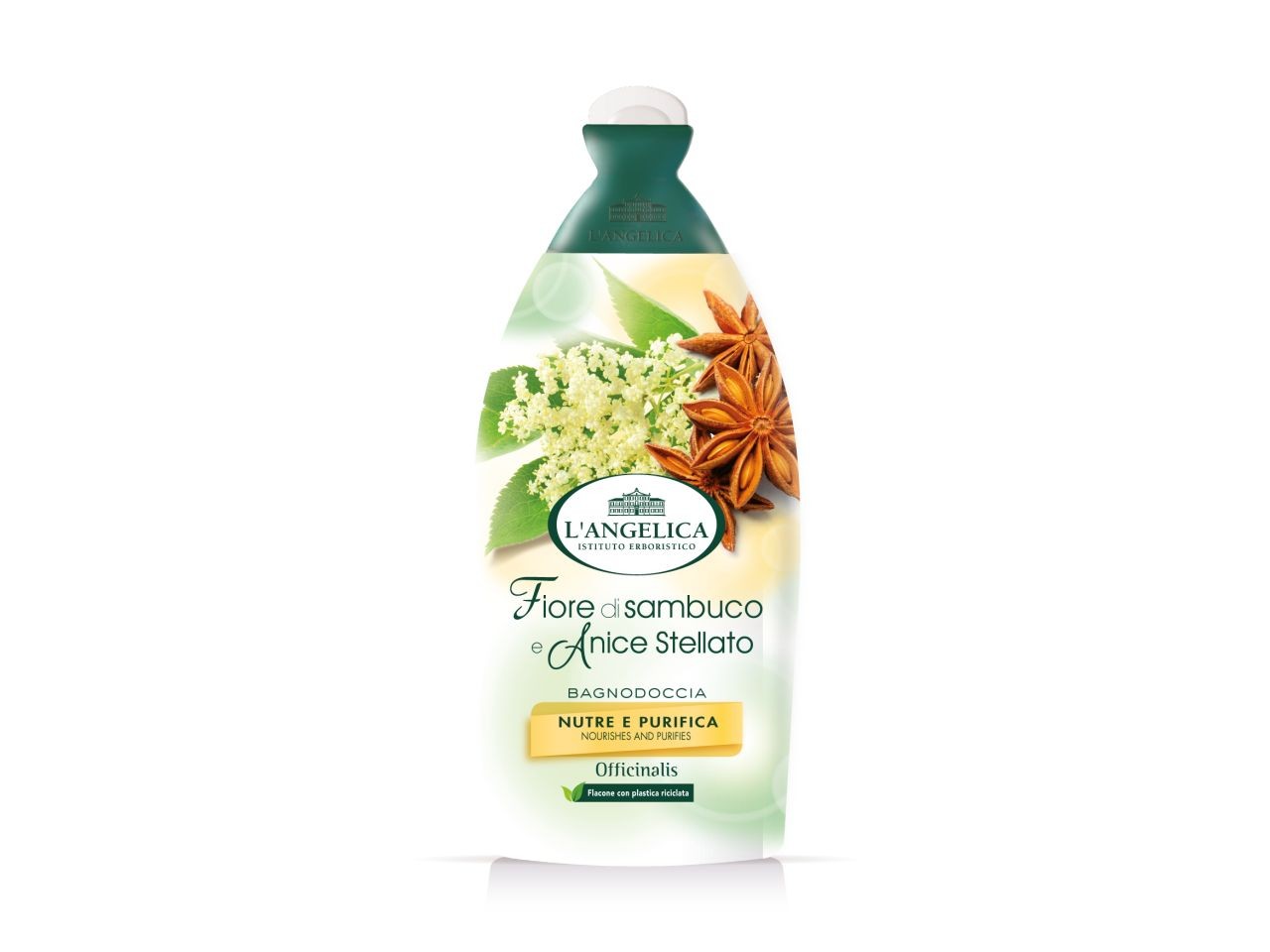 L'angelica Bagnoschiuma Fiore di Sambuco e Anice Stellato Nutre e Purifica 500 ml