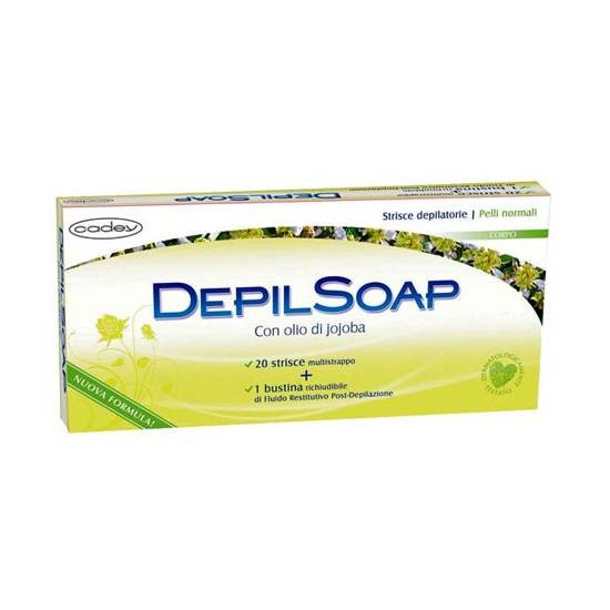 DepilSoap Strisce Depilatorie Corpo 20 Strisce + 1 Bustina Fluido Post Depilazione