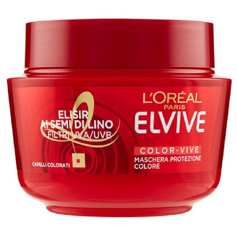 Elvive Maschera Capelli Protezione Colore 300 ml. Semi di lino