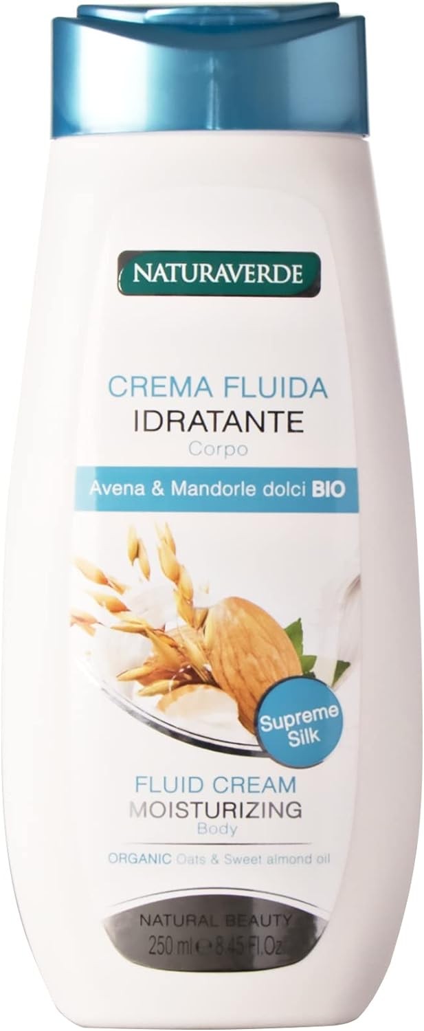 Naturaverde Crema Fluida Idratante 250 ml. Avena & Mandorle Dolci Bio