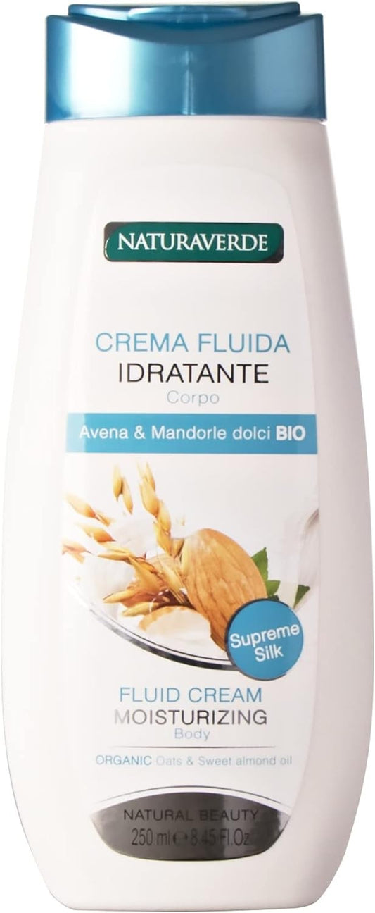 Naturaverde Crema Fluida Idratante 250 ml. Avena & Mandorle Dolci Bio