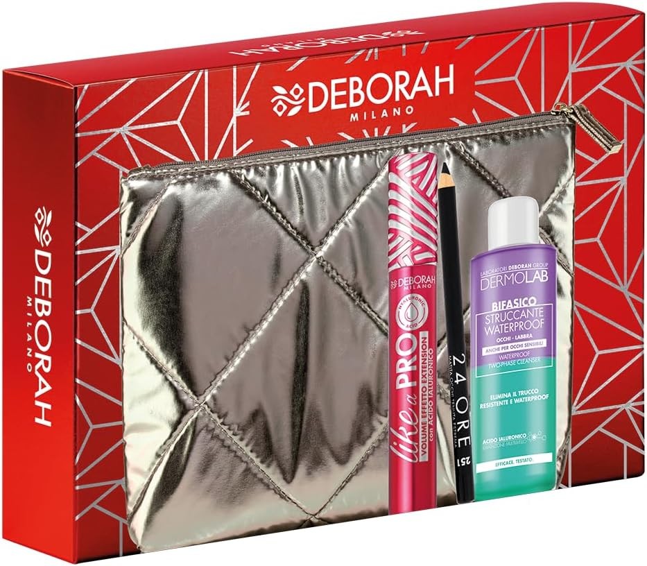 Deborah Pochette + Mascara Like a Pro Con Acido Ialuronico + Matita Occhi + Struccante Bifasico