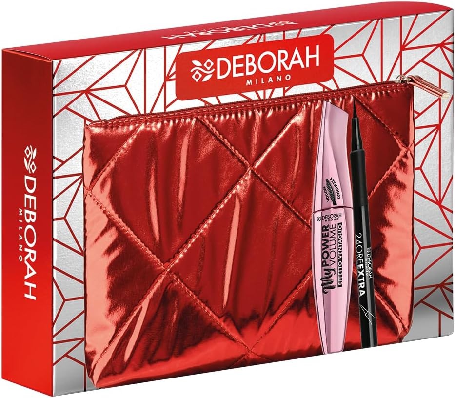 Deborah Pochette + Mascara MyPower Volume + Eyeliner Pen 24 Ore Extra Nero