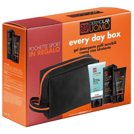 DermoLab Conf. Uomo Gel Detergente + Crema Viso Idratante + Pochette Sport